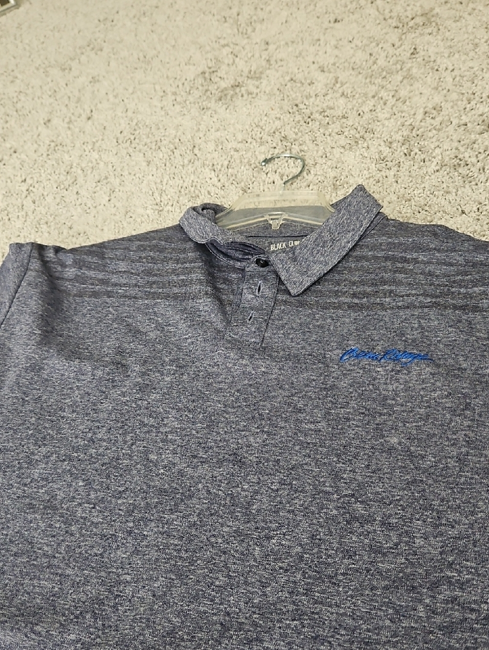 Men's Heather Navy Polo Shirt - Black Clover
